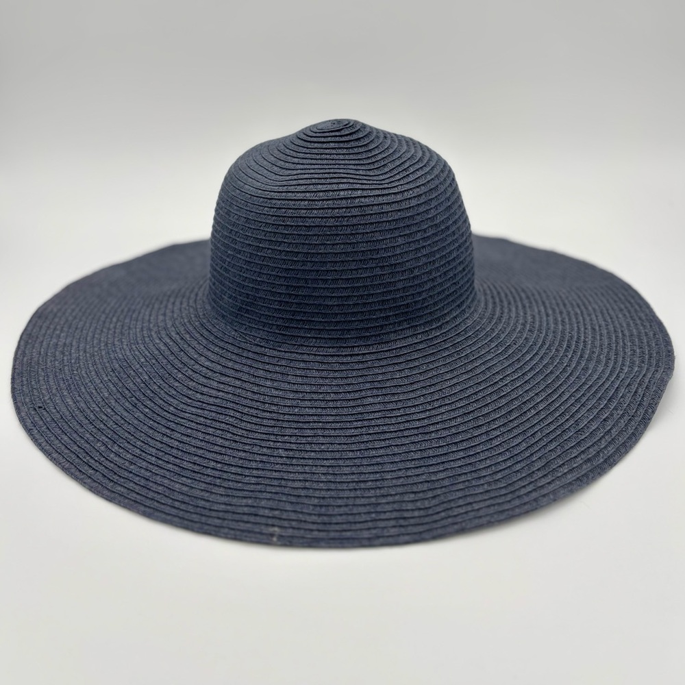 Old Navy Blue Wide Brim Sun Hat L/XL Straw Beach Vacation